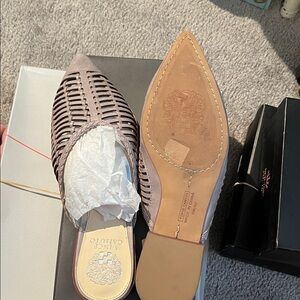 Vince Camuto Women's Taupe Woven Mules